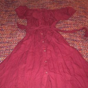 Off the shoulder red dress